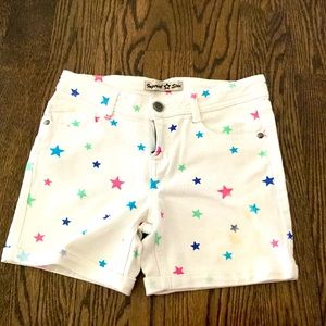 Imperial star white jean shorts ages 10/12 w stars